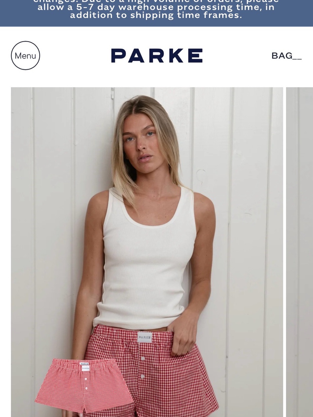 PARKE Red Gingham Boxer Shorts - Picture 5 of 5